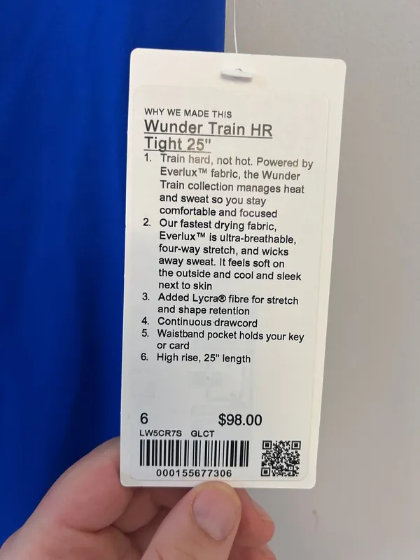 NWT Lululemon Wunder Train HR Tight size 6 25" Galactic Cobalt - Image 5