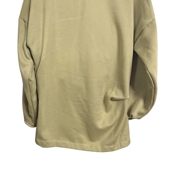 ASOS EDITION Womens Sz XS Jersey Crew Neck Open Back Detail Mini Dress Khaki - Image 4