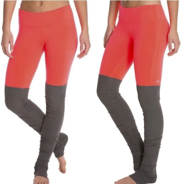 Alo Yoga Y2K Goddess Ribbed Leggings Neon Azalfa Stormy Heather Size Small - Image 2