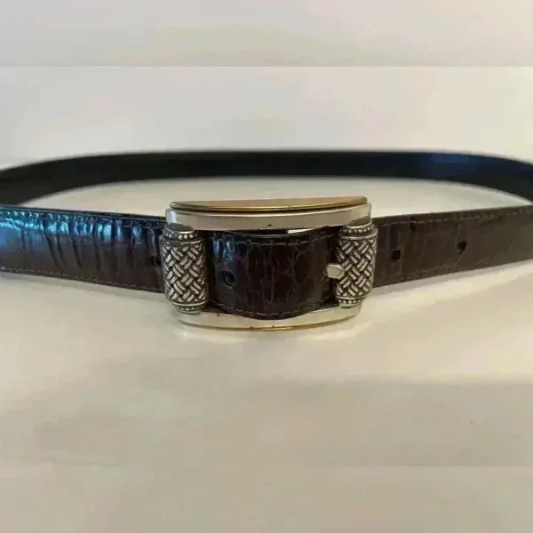 Brighton Vintage Western Women's Dark Brown Leather Belt Size‎ M/L 32 - Image 4