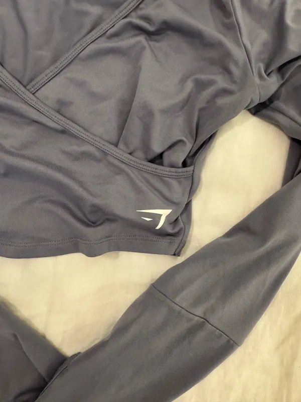 Gymshark steel blue wrap top - Image 3