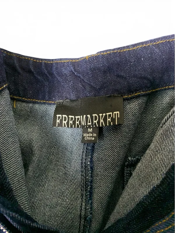 Free Market Wide Leg Jeans Womens M Dark Wash High Rise Gold Chain Denim - Image 10
