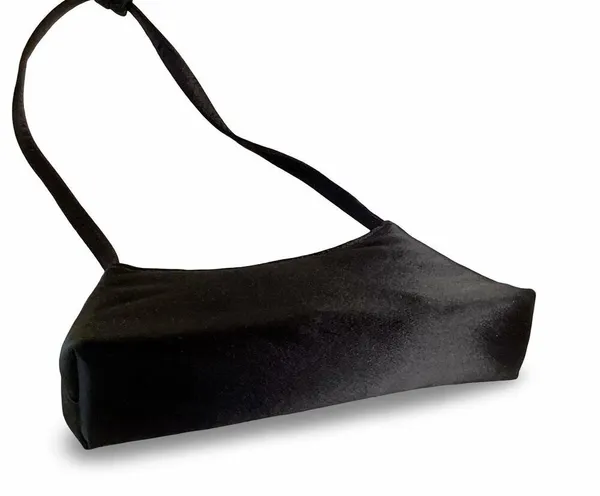 Small Satin Shoulder Bag Black - Image 3