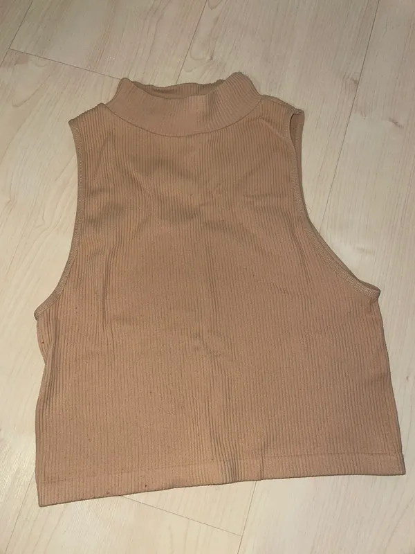 ZARA Turtleneck Tank Brown - Image 2