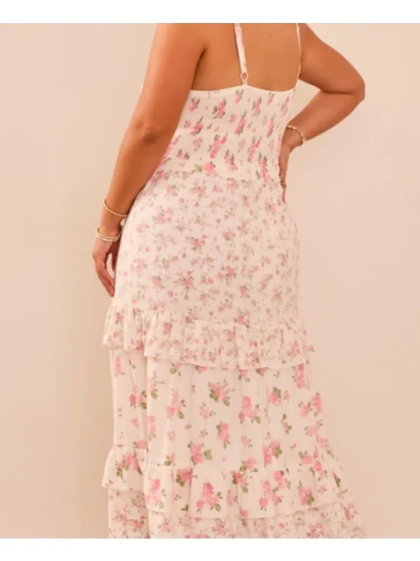 Arula GORGEOUS Skylar Floral Pink Roses Maxi Dress NWT 1X - Image 4