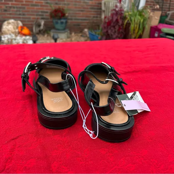 Nwt Size‎ 6.5 Peyton Double Buckle black Slingback Flats by wild fable - Image 3