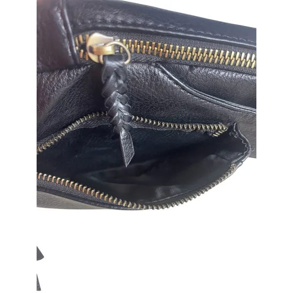 Antik Kraft Black Leather Sling Backpack Crossbody Bag Convertible Travel Purse - Image 7