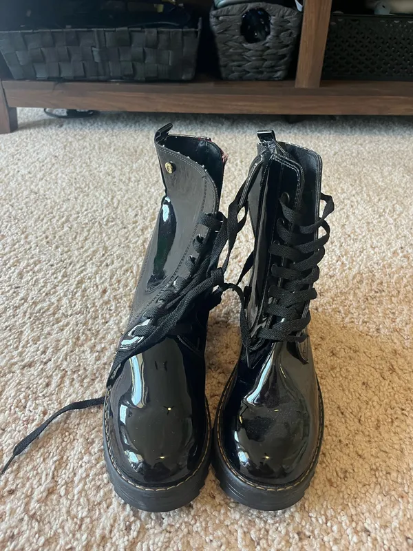 Black combat boots Size 6.5 - Image 2