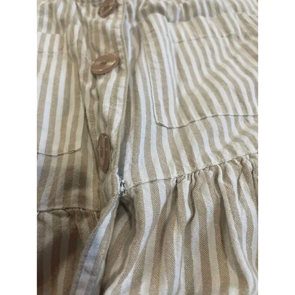 Béchamel tan & white striped a-line dress‎ cottage boho sz Med Petite - Image 10