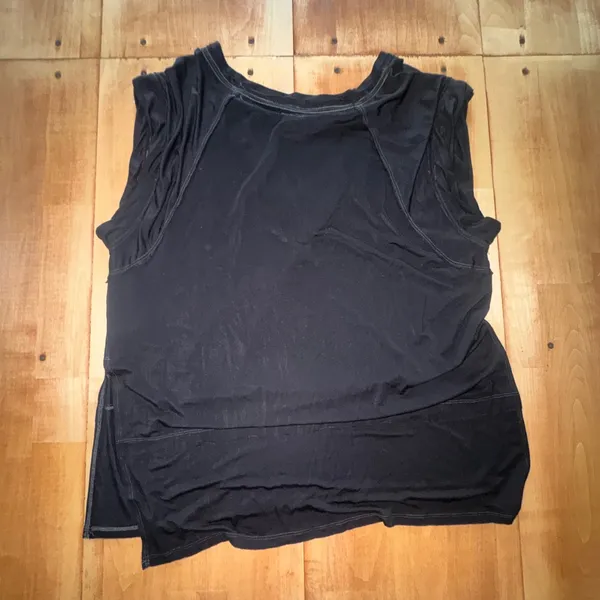 We‎ The Free Free People Black V-Neck Sleeveless Top Contrast Stitch Small - Image 4