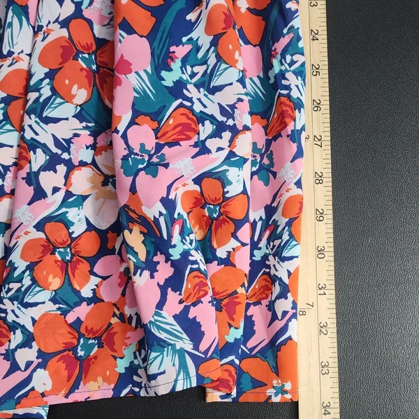 BTFBM‎ Floral One Shoulder Maxi Dress Pink Orange Ruffle Tiered Tropical Bobo L - Image 6
