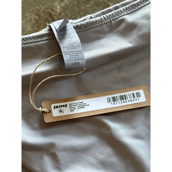 Skims Swim Mid Waist Bottom Chrome Large - Image 9