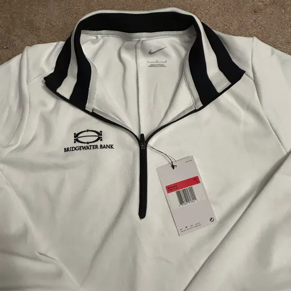 Nike White Quarter-Zip Pullover with Black Accents - Image 2