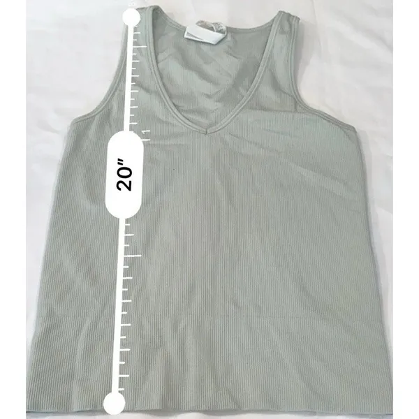 Athleta Aurora Ribbed Tank Top Womens size small coast Gray V-Neck Camisole Yoga - Image 7