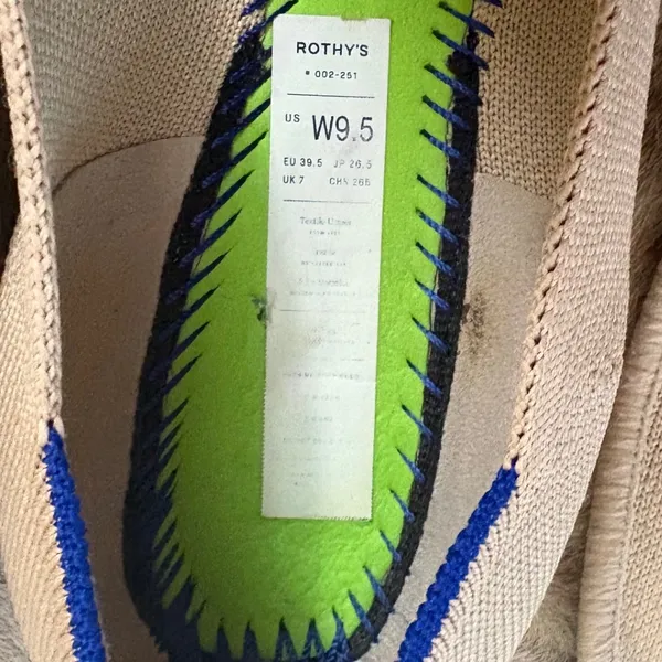 ROTHY'S‎ The Point Flats In Tan Cream Size 9.5 - Image 7