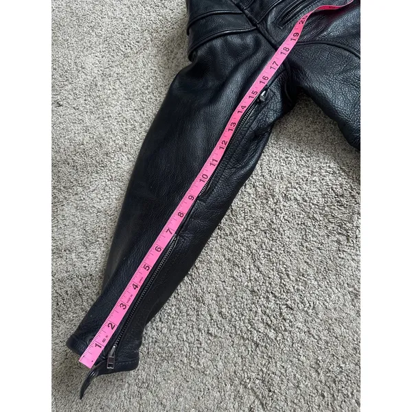 First Classics Womens L Black Leather Zip Up Motorcycle Biker Jacket Insulated - Image 6