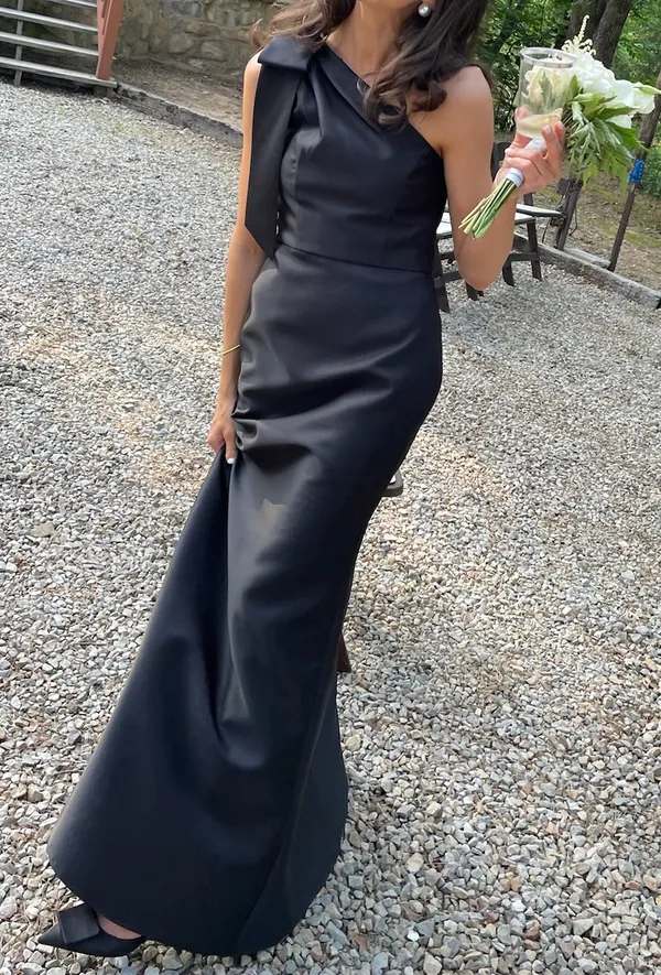 Alfred Sung One-Shoulder Black Dress - Image 5