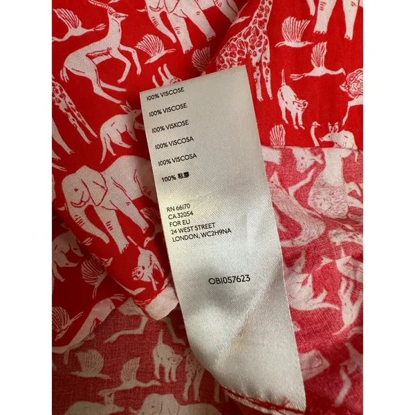 Anthropologie Maeve Melange Red‎ Animal Print Top Size 6 - Image 8