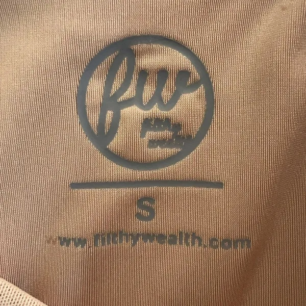 Filthy Wealth Clover Logo Solid Mini Dress Tan Minimalist Bodycon Size S - Image 3