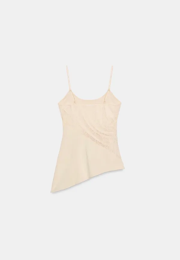 BNWT Zara Cream & White Patchwork Style Lace Trim Asymmetric Camisole - Image 6