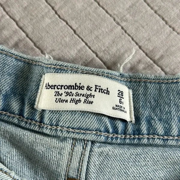 Abercrombie & fitch the 90s straight ultra high-rise light wash jeans 6 28” S​​​ - Image 6