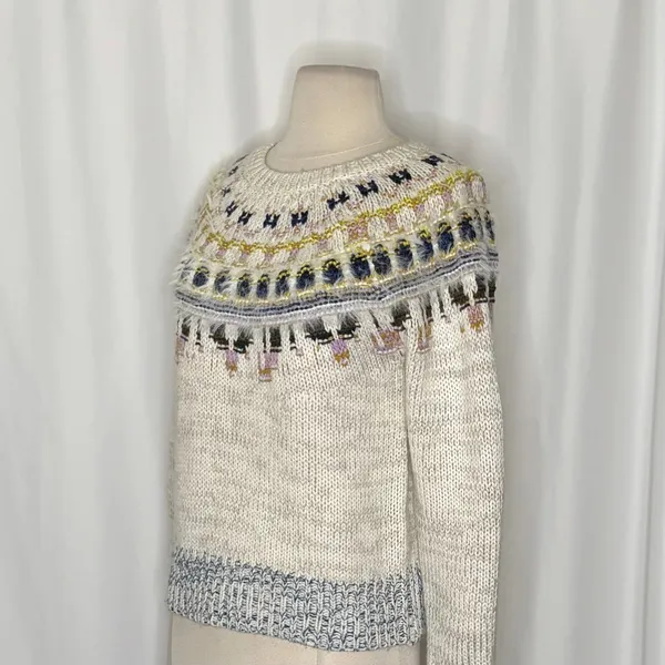 J. CREW x The Reeds Fuzzy Fair Isle Wool Blend Sweater Knitwear Pullover Small - Image 7