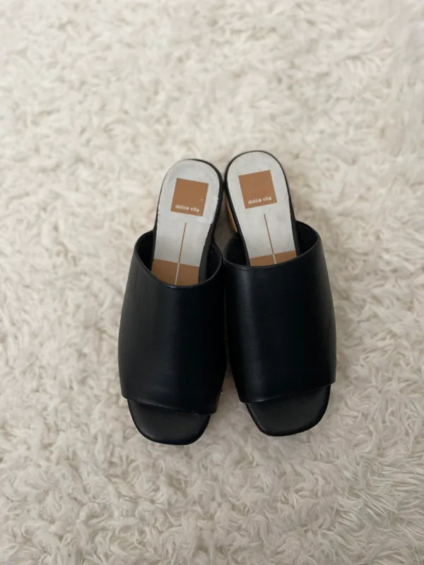 Dolce Vita Dorado black leather clogs Size 6 - Image 3