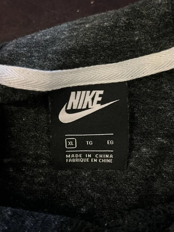 Nike Hoodie Womens XL Gray Just Do It V Neck Pullover Tunic Sweatshirt Knit - Image 6