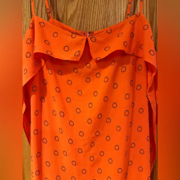 Urban‎ Outfitters Ooh La La Orange Red Rouge Side-Slit Romper Overlay Maxi Dress - Image 7