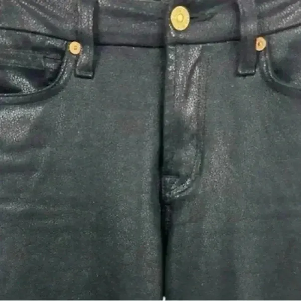 7 For All Mankind Women's Skinny‎ Jeans Size 24 Black Coated - Image 5