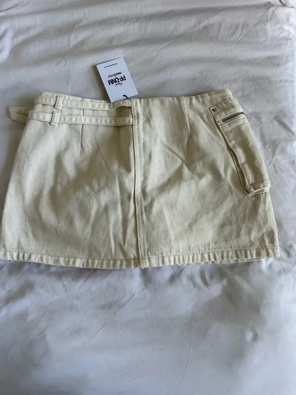 Princess Polly Paltrow Cargo Mini Skort Cream - Image 3