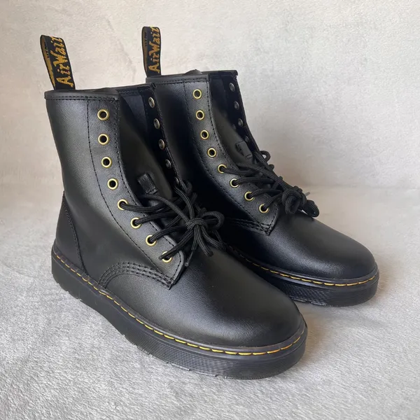 Dr Martens Boots Unisex Black Combat Smooth Leather Lace Up Shoes Sz 10W / 9M - Image 6