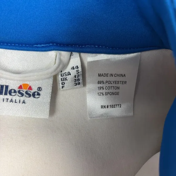 Ellesse Track Jacket Womens 12 Blue White Colorblock Full Zip Pockets Athletic - Image 7