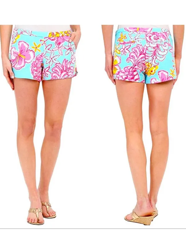 Lilly Pulitzer Adie Shorts Floral Breakwater Blue Lolita 12 - Image 10
