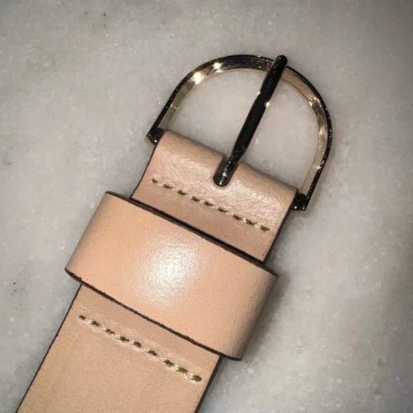 Beige genuine leather belt Tan - Image 4