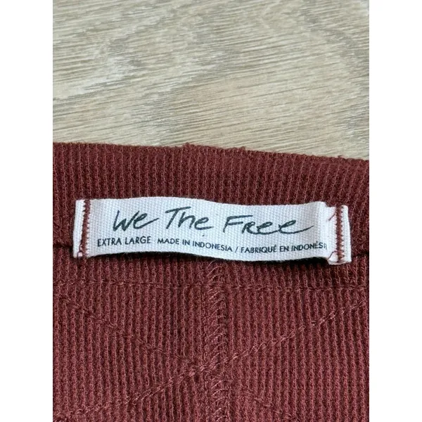 NWOT Free People We The Free REVOLVE All Nighter Tee red jasper waffleknit sz XL - Image 4