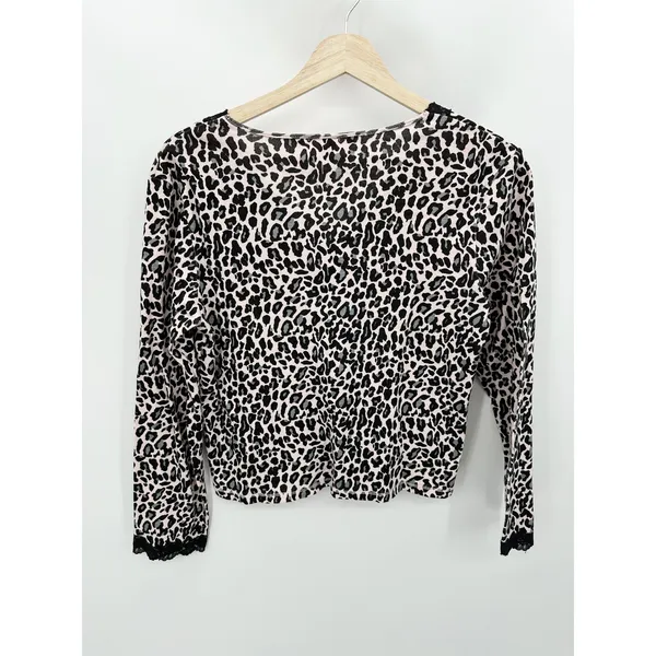 Victoria's Secret Cardigan Size S Pink Black‎ Cheetah Mean Girls Y2K Preppy - Image 2