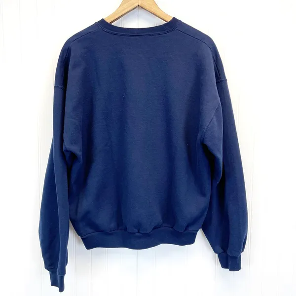 Jerzees Nublend‎ Womens XL Patriotic Snowman Sweatshirt Winter Flag Dark Blue - Image 2