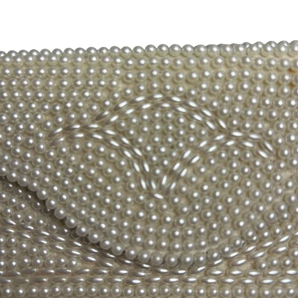 VTG 50s Pearl Beaded Clutch Japan White Evening Bag Glam Coquette Bridal Wedding - Image 15