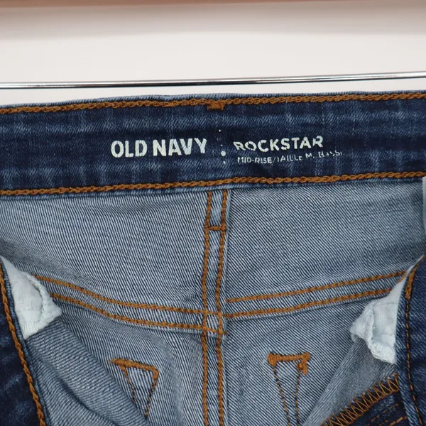 Old Navy Jeans Womens 4 Rockstar Mid-Rise Dark Wash Skinny Stretch Excellent - Image 2