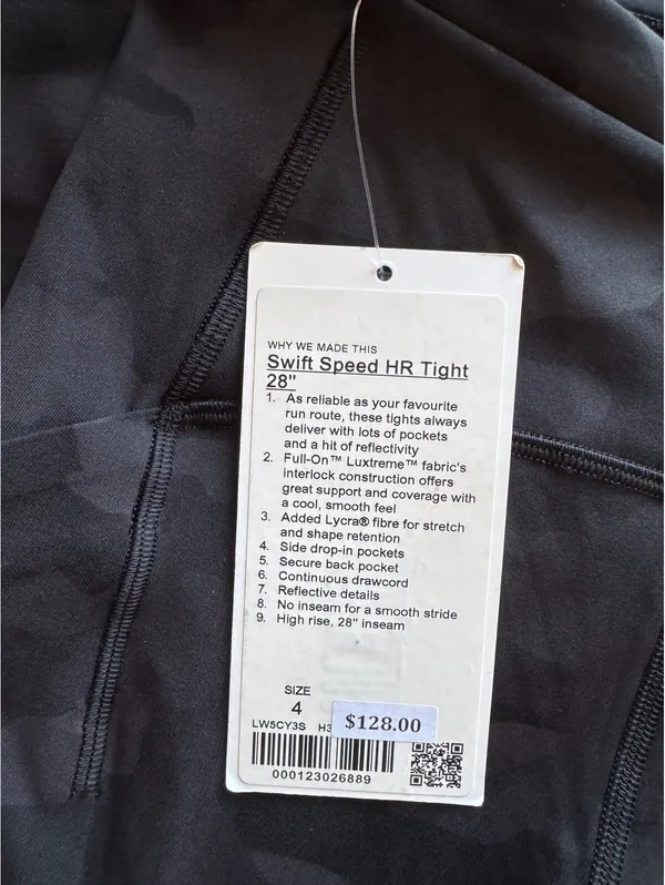 Lululemon Swift Speed With Pockets High Rise 28” Heritage Camo Black Size 4 NWT - Image 5