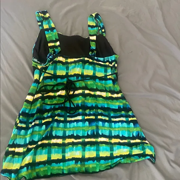 Iz Byer Striped Green & Blue Sleeveless Tank - Image 5