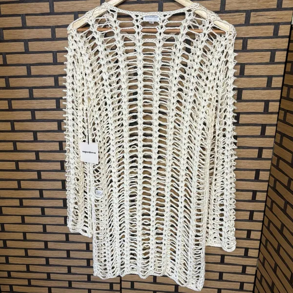 Super Down Ivory Miranda Crochet‎ Mini Dress Size Medium - Image 2