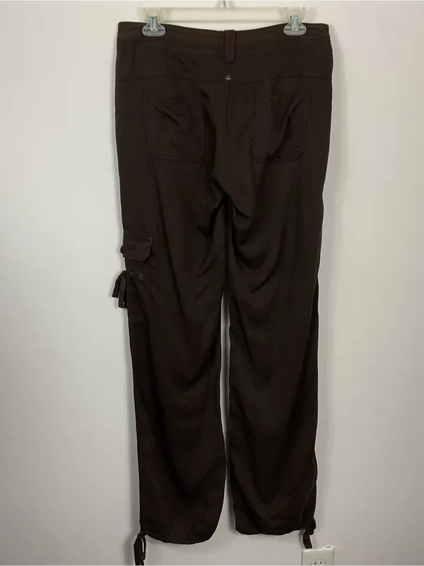Prana Tie Ankle Brown Cargo Pants Womens Size 6 - Image 5