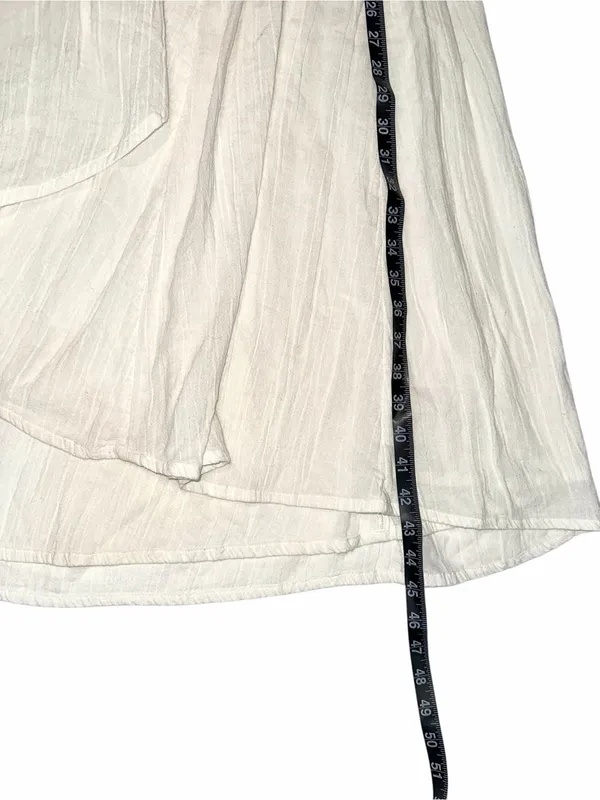 Free People Sparkling Moment Ivory High Low Smocked Drop Waist Midi Dress SMALL - Image 9