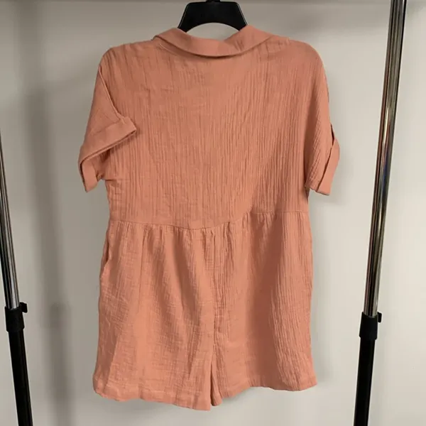 Vestique 100% Cotton Orange/Rust Romper Size M - Image 8