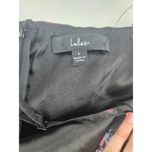 Lulus Dress Womens L Butterfly Print‎ Black Spaghetti Strap Mini NEW - Image 4