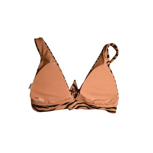 Aerie Zebra Tan Removable Pad Tie Back Bikini Swimwear Top SMALL Animal‎ Print - Image 6
