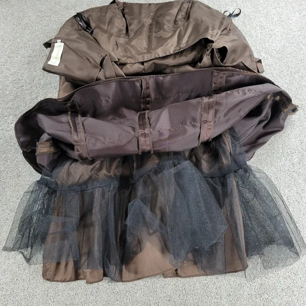 Rina di Montella Silk Jacket Dress 2 Pc 10 Brown Trumpet Tiered Mother of Bride - Image 13
