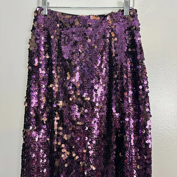 FREE PEOPLE Star Bright Sequin Midi Skirt in Lilac Size US 2 - Image 4